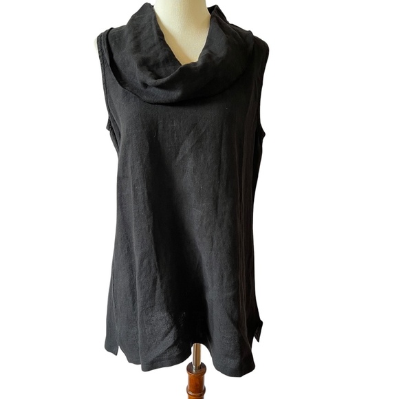 FENINI TUNIC TOP XS 100% BREATHABLE LINEN PULL ON COWL NECK CASUAL MINIMALIST - Picture 1 of 11